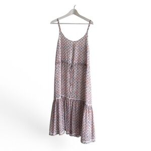 Frank and Oak Floral Sleeveless Midi Dress with cinchable waist